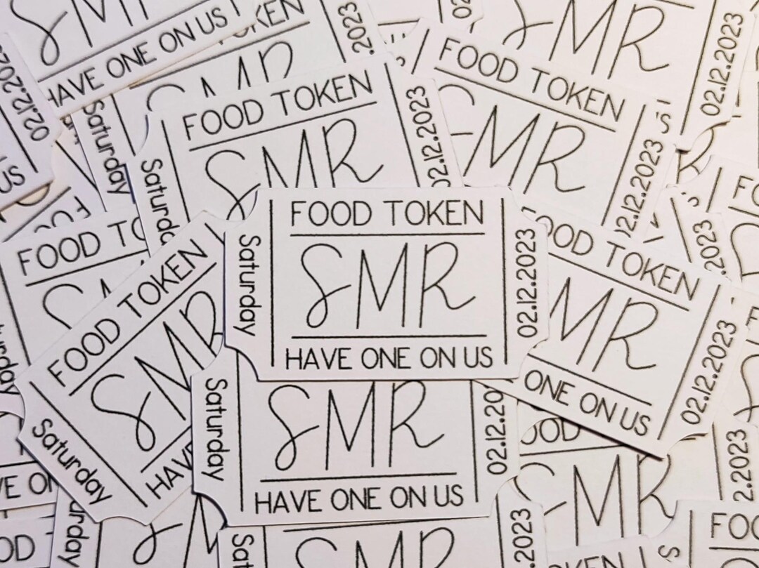 Food Tokens Digital Download | Personalised Wedding Food Tokens ...