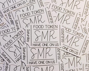 Food Tokens Digital Download | Personalised Wedding Food Tokens | Wedding Decorations | Party Tokens