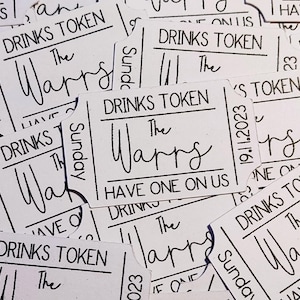 Fichas digitales para bebidas / Fichas personalizadas para bodas / Decoraciones para bodas / Fichas para bares / Fichas para fiestas