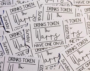 Drinks Tokens Digital Download | Personalised Wedding Drinks Tokens | Wedding Decorations | Bar Tokens | Party Tokens