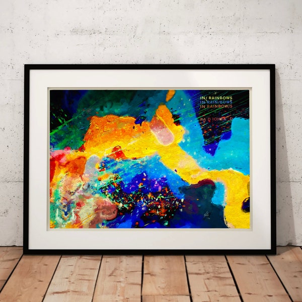 In Rainbows #2 Album Art, Limited Edition 100 Prints, Canvas Poster, Iconic Music Art, Album Wall Art Decor, College Art