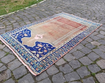 Kleiner Vintage Türkischer Teppich: Handgefertigter Anatolischer Teppich aus Wolle 1,5x7,5cm