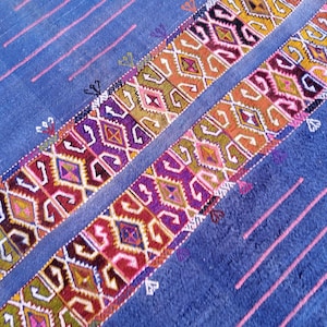 Handmade Wool Kilim Rug: Turkish Embroidery Rug, Home Decor (4.7x3.9 FT)