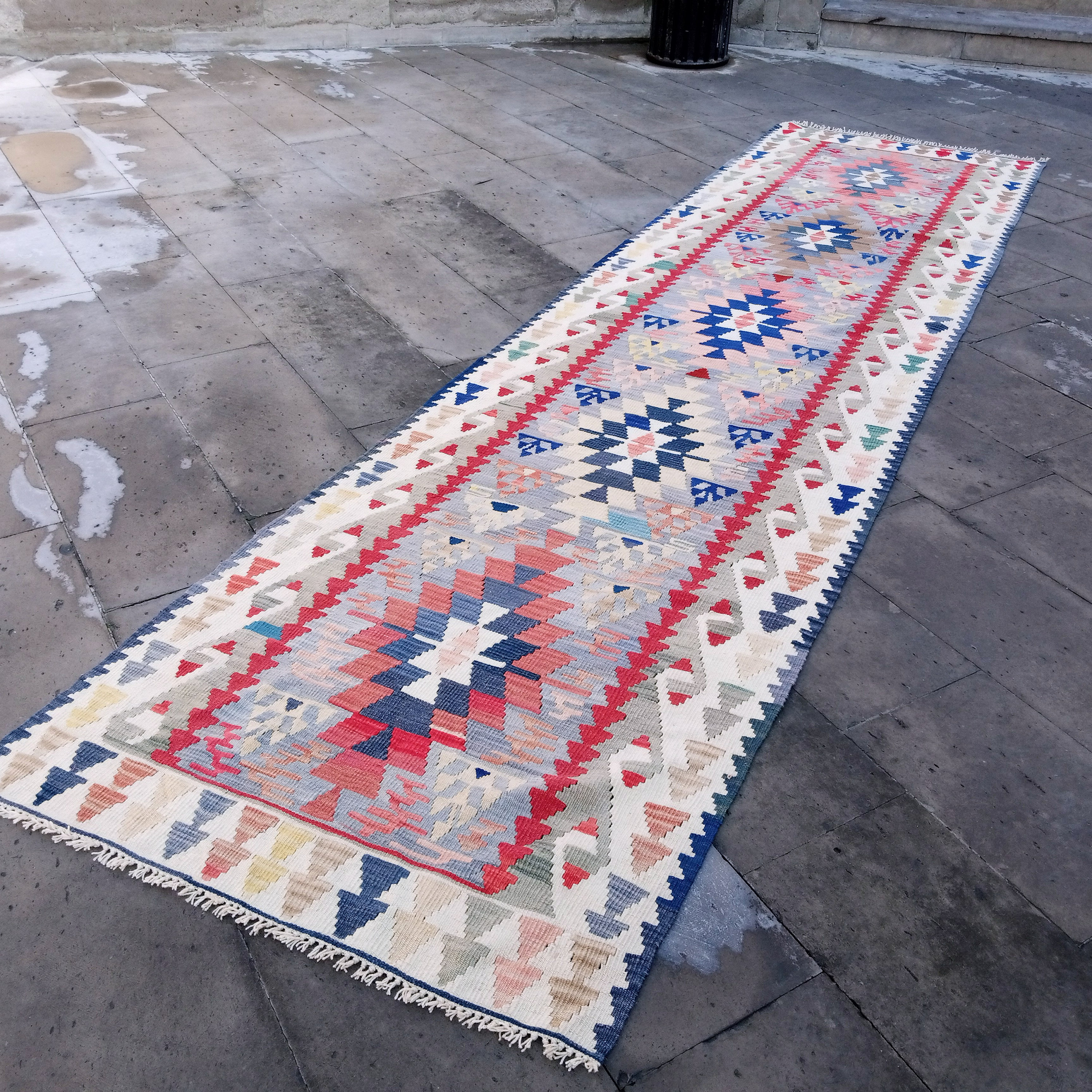 Long runner kilim rug,12.9x3.2 ft Kilim runner Turkish, area Handmade Kilim Runnner, kitchen runner rug, long Kilim runner home decor, stair