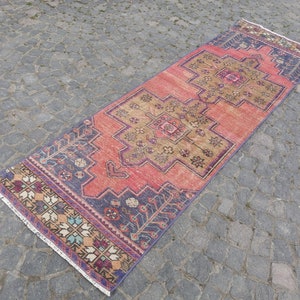 Runner Vintage, area Runner Rug, kitchen Runner Rug, Hallway Runner Carpet, vintage rug Runner, 8.3x2.5 ft Runner, Anatolian handwoven rug