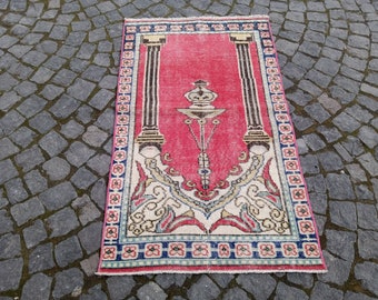 Türkischer Vintage Wollteppich: Kleiner Anatolischer Teppich, 13x70 cm