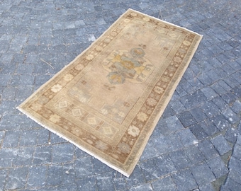 Antiker türkischer Wollteppich: 13x60 cm, Kleiner Anatolischer Pastellteppich