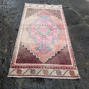 Vintage NARROW Turkish runner, 4.8x2.4 ft area Runner rug, kitchen decor runner rug, corridor runner rug, stair runner, Runner Rug kitchen