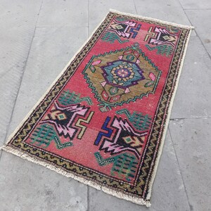 Kilim, vintage small rug, 3.4x1.7 ft Turkish rug Mat, door Mat, bath rug Mat, Matdoor, wall Decor, Doormat, rug, handmade SMALL rug Table