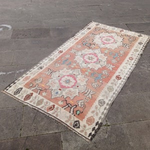 Vintage Turkish Kilim Rug: Handmade Wool Home Decor (6.4x3.3ft)