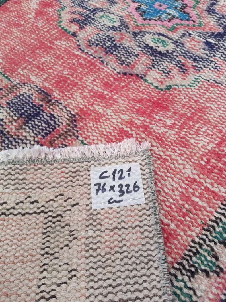 Runner Rug, Vintage Turkish Rug Runner, Kitchen Rug Runner, Low Pile