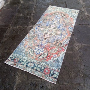 Armenian Antique Rare blue Rug, 6.2x2.5 ft Antique low Pile Handmade Rug, area RUG pastel, home decor Armenian Rug, Armenian Rug, Pink RUG
