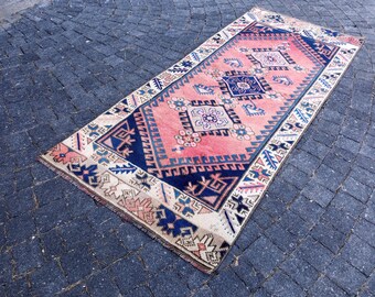 Vintage Turkish Runner Rug: Handmade Wool Hallway Rug, 5.7x2.3 ft