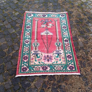 Kilim, turkish small rug, mat Door, Area Rug Mat, Bedroom Rug, entryway rug, door Mat, 3.8x2.5 ft Small turkish Handmade rug