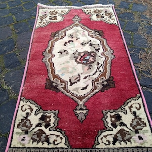 Door MAT, Small turkish rug, Mat door, bathroom Rug, Kitchen Rug, entryway rug, 2.7x1.5 ft mat, bedRoom rug Mat