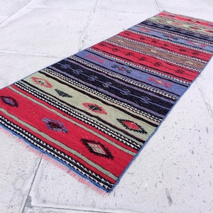 Emboidery Vintage kilim runner, 6.2x2 ft Kilim runner, turkish Kilim Runner, Kitchen runner, Wool kilim Runner, handmade kilim , stair rug