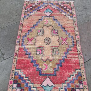 Entryway Small Rug mat, 3.2x1.7 ft door mat, small Runner rug, Door Mat, BATH Rug Mat, small Rug Kitchen, small Turkish Rug handmade