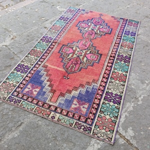 Vintage Kilim Rug, 4.7x2.9 ft  turkish Pastel rug, Turkish Wool rug, Hoe Decor vintage RUG, Anatolian Handmade rug, Rug, Area rug, Table rug