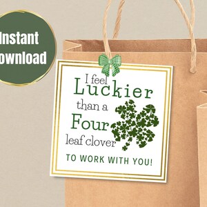 Printable St. Patrick&#39;s Day Gift Tag for Coworker, St. Patrick&#39;s Day Gift Tag for Employee, St Patrick&#39;s Day Card