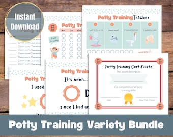 Potty Training Trackers, Printable Potty Training Bundle