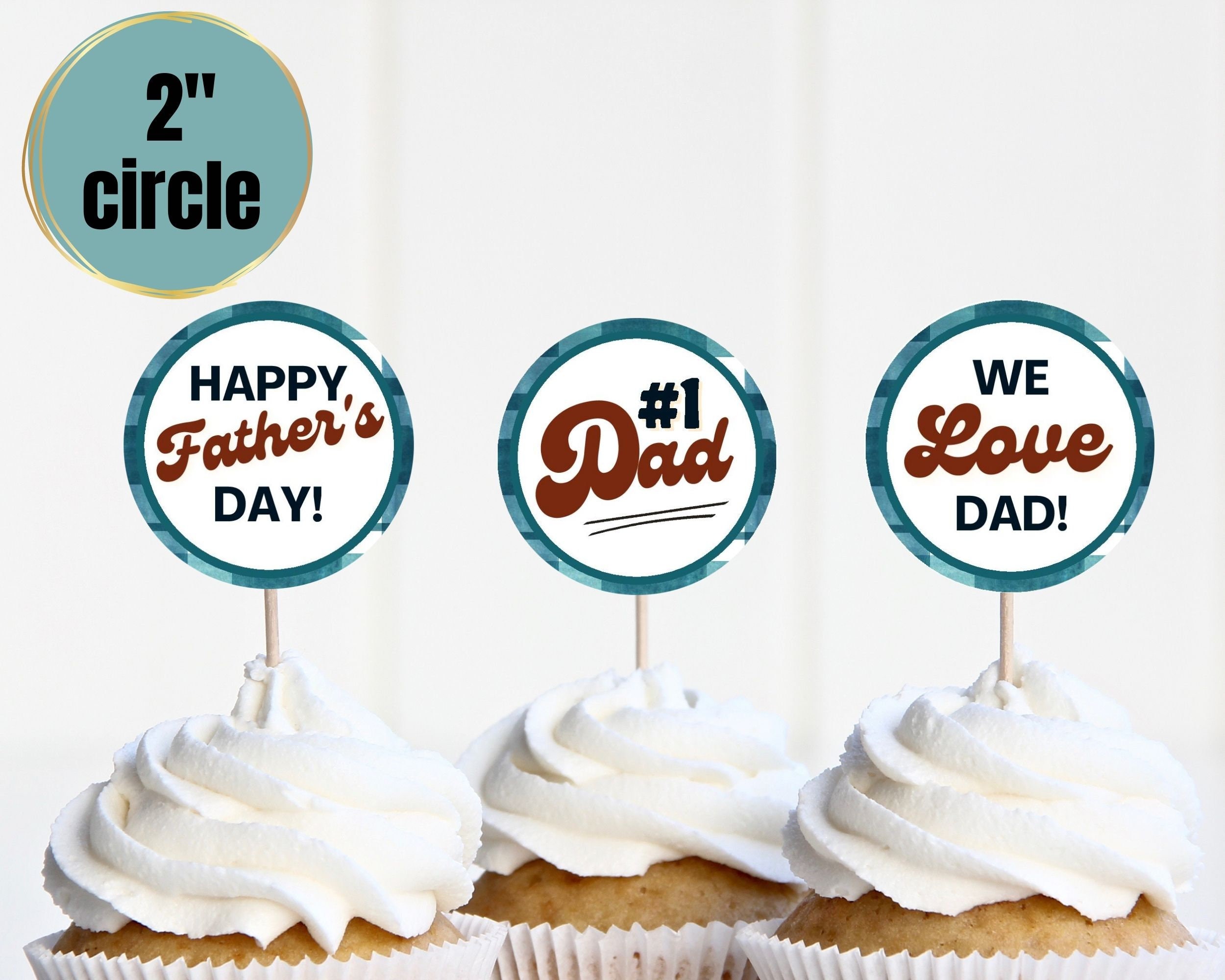 Fathers Day Cupcake Topper, Printable Cupcake Topper, Food Topper - Etsy