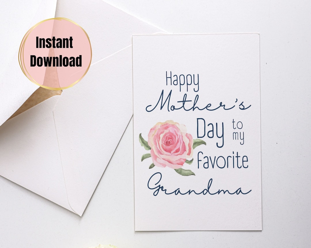 Printable Mothers Day Card for Grandma, Happy Mothers Day Grandma