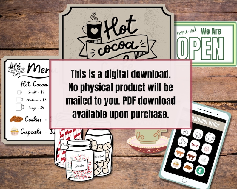 Pretend Play Hot Cocoa Stand, Printable Hot Chocolate Stand Set Etsy