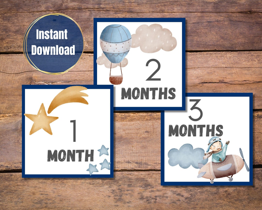 Printable Baby Milestone Cards, Baby Boy Milestone Cards - Etsy