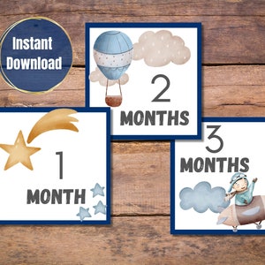 Cartes d'étape imprimables pour bébé, cartes d'étape pour bébé garçon