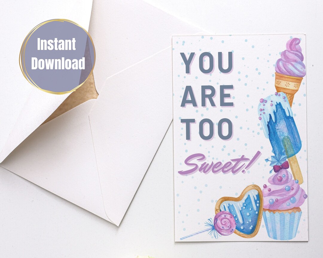 Printable Thank You Card Blank Inside Thank You Card Etsy