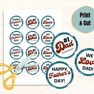 Fathers Day Cupcake Topper, Printable Cupcake Topper, Food Topper - Etsy