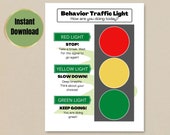 Traffic Light Behavior Chart, Printable Behavior Chart for Kids