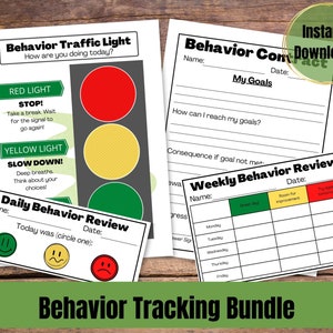Behavior Tracking Chart Bundle, Traffic Light Bundle, Daily and Weekly Tracking