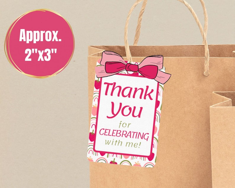 Printable Thank You Gift Tag Rainbow Girls Thank You Party Etsy