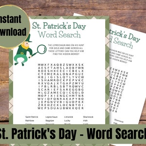 St Patrick&#39;s Day Word Search Printable Activity Page