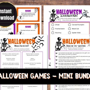 Paquete de juegos de Halloween, juegos de Halloween imprimibles para niños