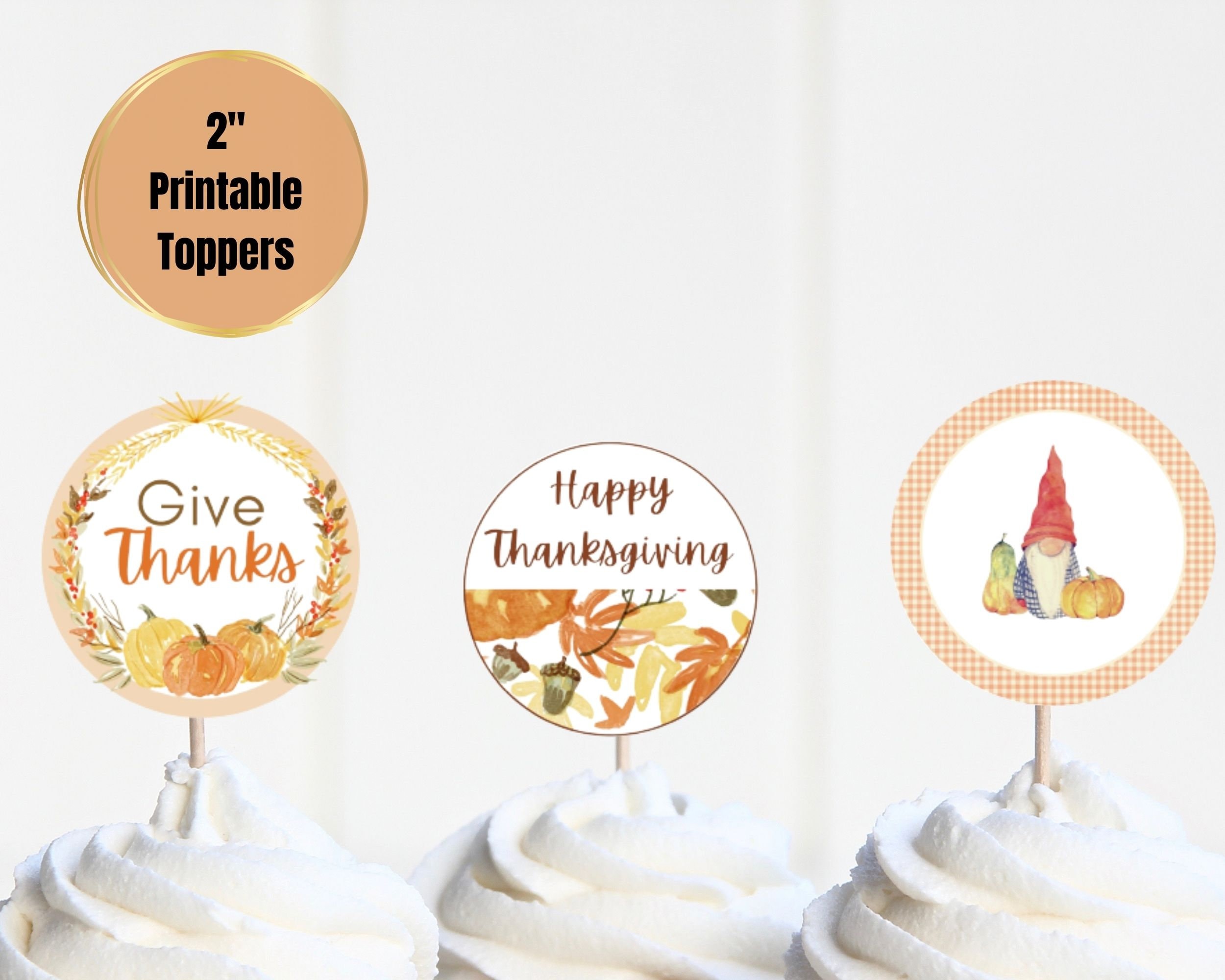 Thanksgiving Ramo Toppers Thanksgiving Cupcake Toppers, Thanksgiving Gift Tags - Etsy