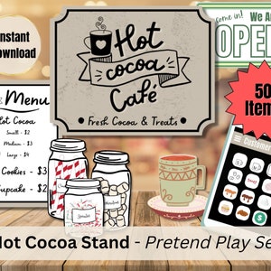 Pretend Play Hot Cocoa Stand, Printable Hot Chocolate Stand Set