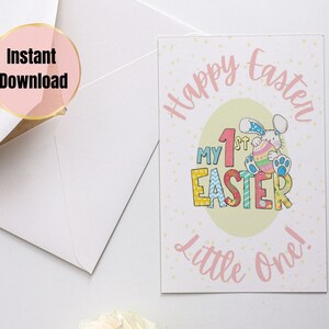 Première carte de Pâques imprimable, carte de Pâques pour bébé