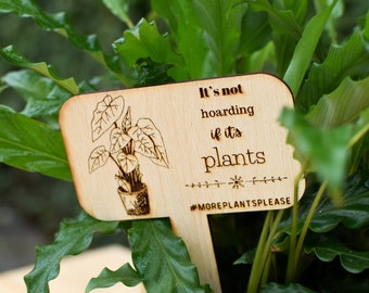 Plywood funny plant tag label decor stake ecofriendly pot marker sign plant lover gift
