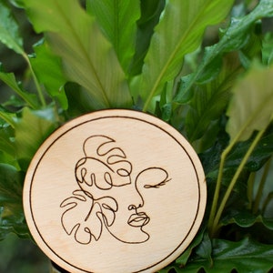Plywood plant tag label decor stake ecofriendly pot marker sign face modern plant lover image 2