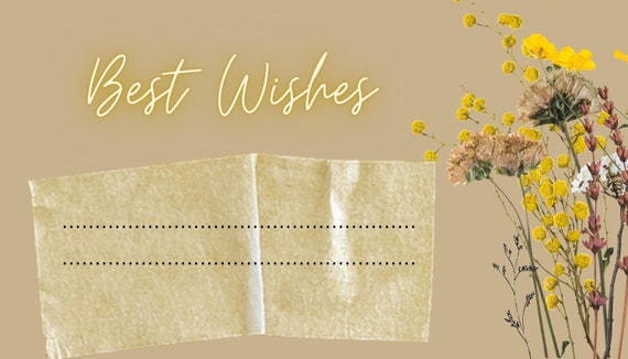 Best Wishes Printable Card Pdf File With Dry Flowers Design - Etsy India
