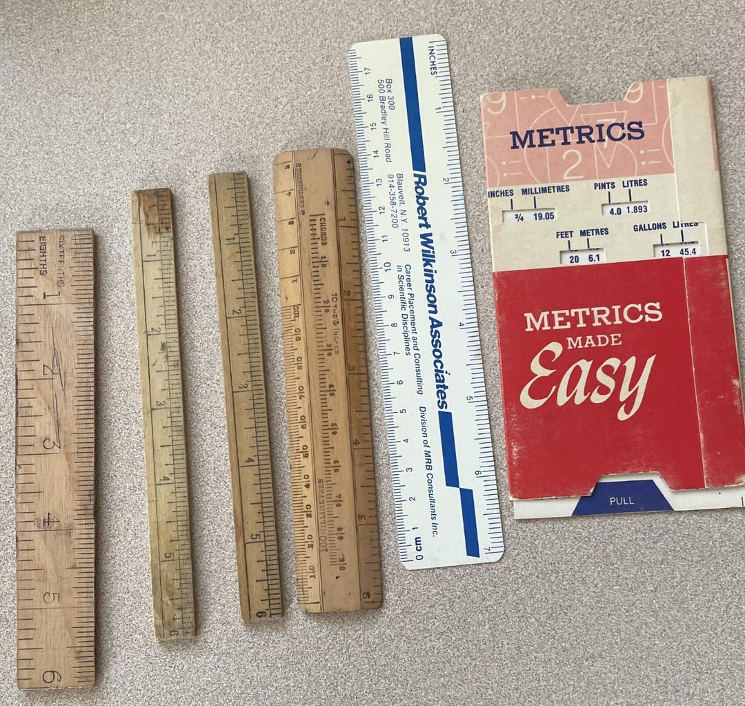 Collection of 5 Rulers and a Metric Conversion Device - Etsy