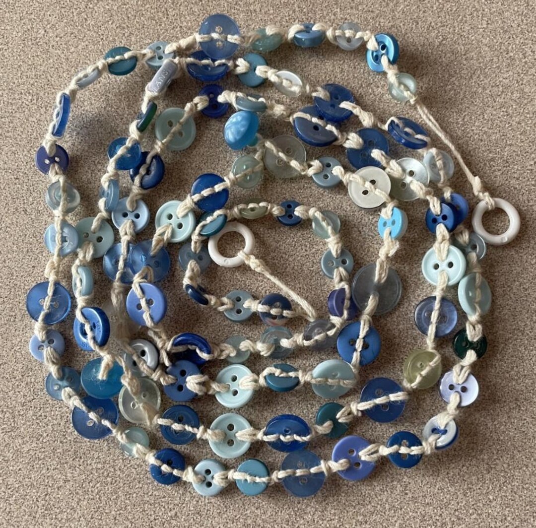 Shades of Blue Vintage Button Garland - Etsy