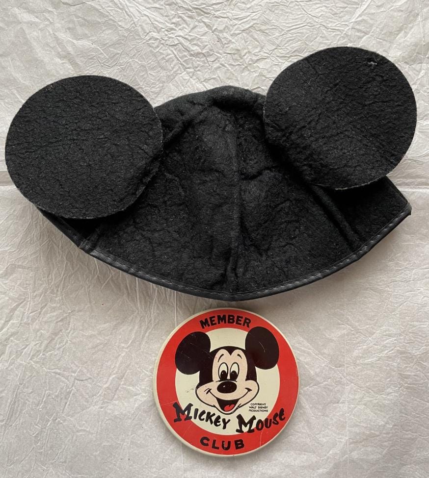 Felt Hats Vintage Mickey Mouse Ears Hat Straw Sun Hat With Mouse