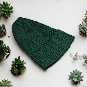 Forest Green Handmade Beanie