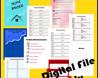 Home Binder Printable Pages Important Information