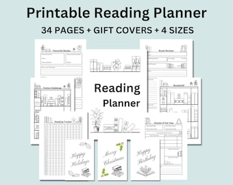 Reading planner printable, Reading Log, Book wishlist, Book review, Happy Planner book insert, Reading Tracker, Journal pages, Reading chart