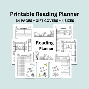Afdrukbaar leesplanner, leeslogboek, boekverlanglijstje, boekrecensie, Happy Planner-boekinzet, leestracker, dagboekpagina's, leesgrafiek