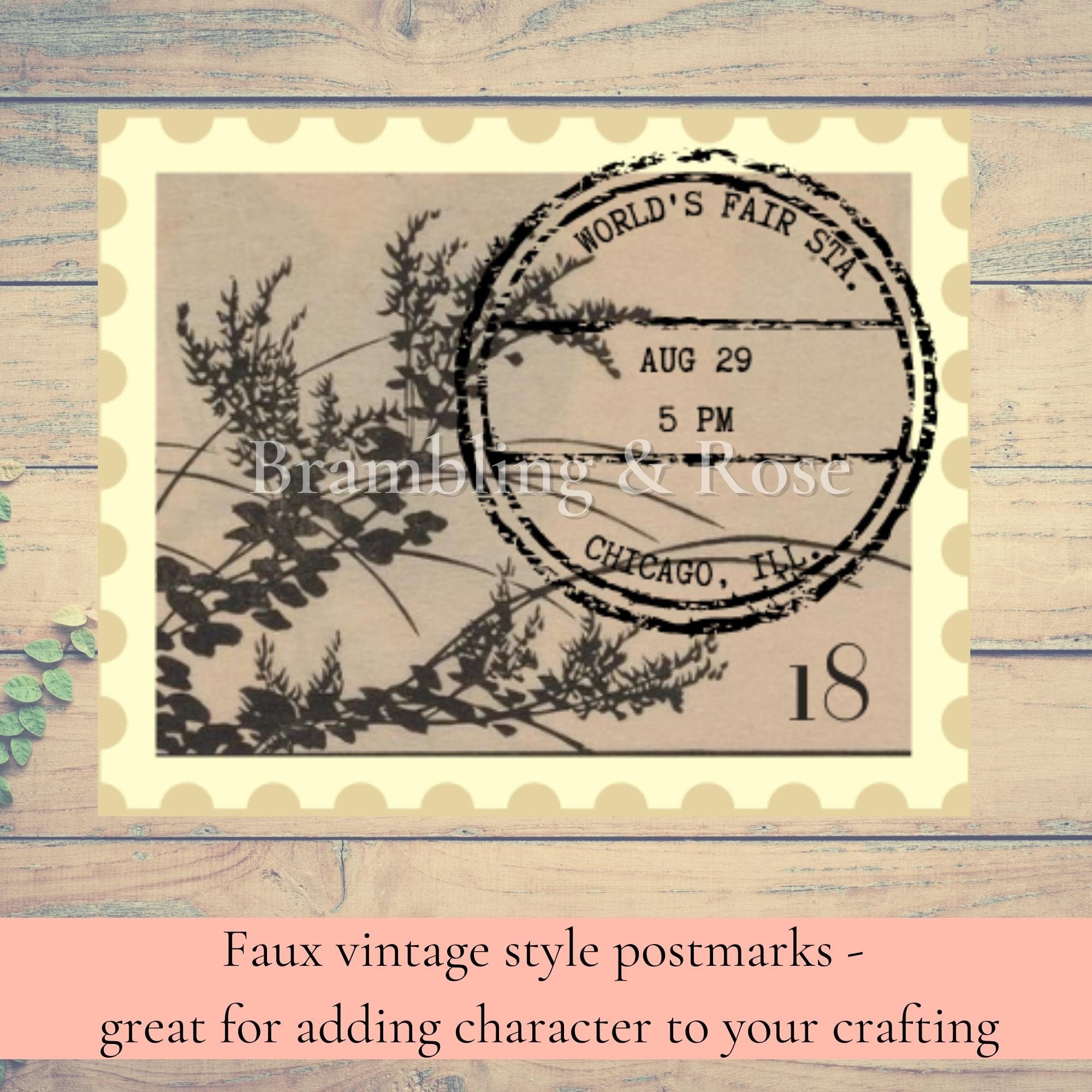 Japanese Nature Stamps, Digital Printable Faux Postage Stamps, Vintage ...
